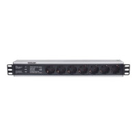 Produktbild för Intellinet 19" 1.5U Rackmount 7-Way Power Strip - German Type", With Surge Protection, 3m Power Cord - effektband