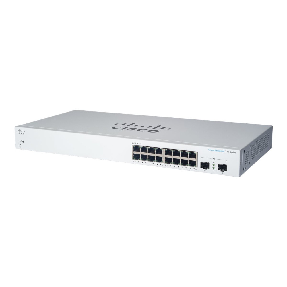Produktbild för Cisco Business 220 Series CBS220-16P-2G - switch - 18 portar - smart - rackmonterbar