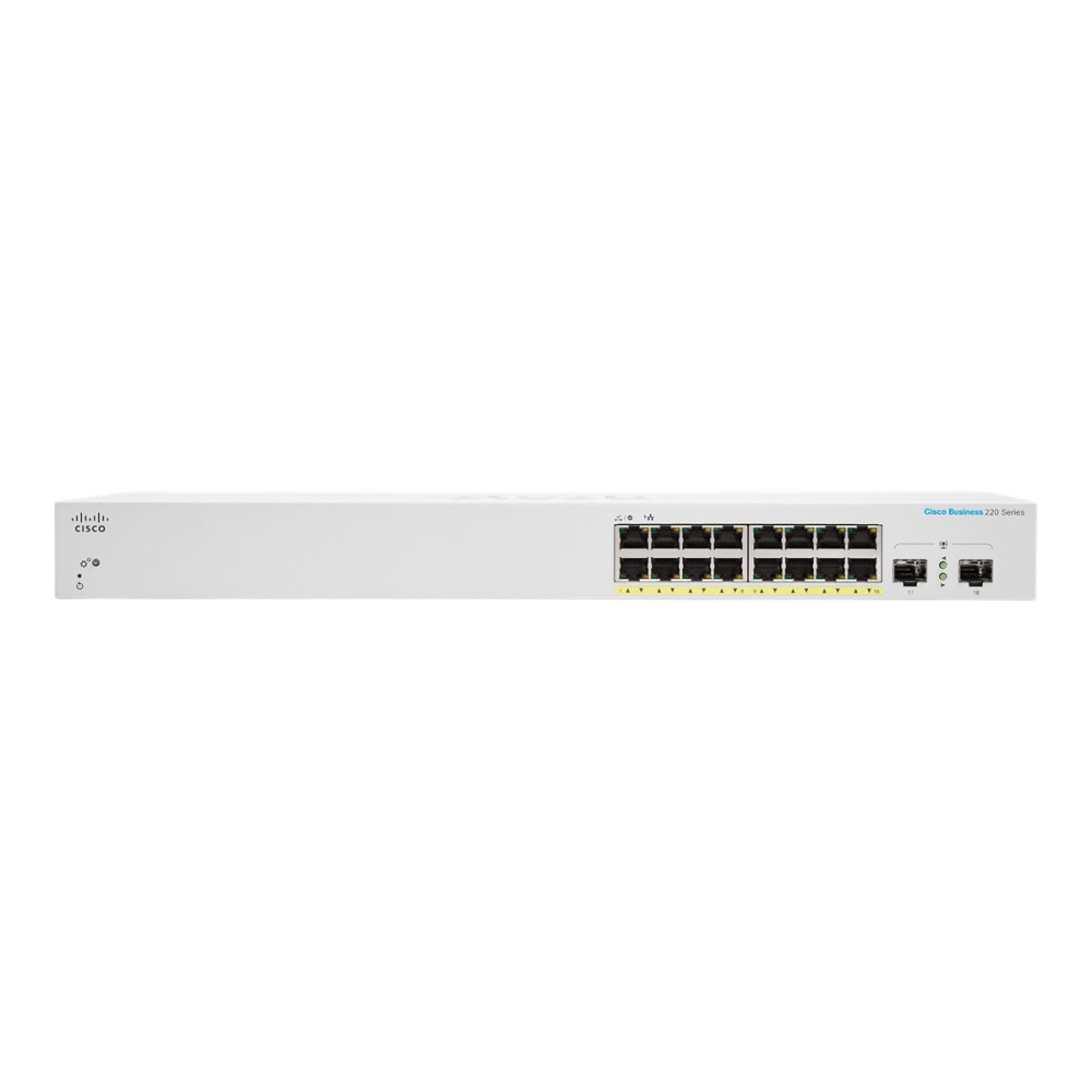 Produktbild för Cisco Business 220 Series CBS220-16P-2G - switch - 18 portar - smart - rackmonterbar