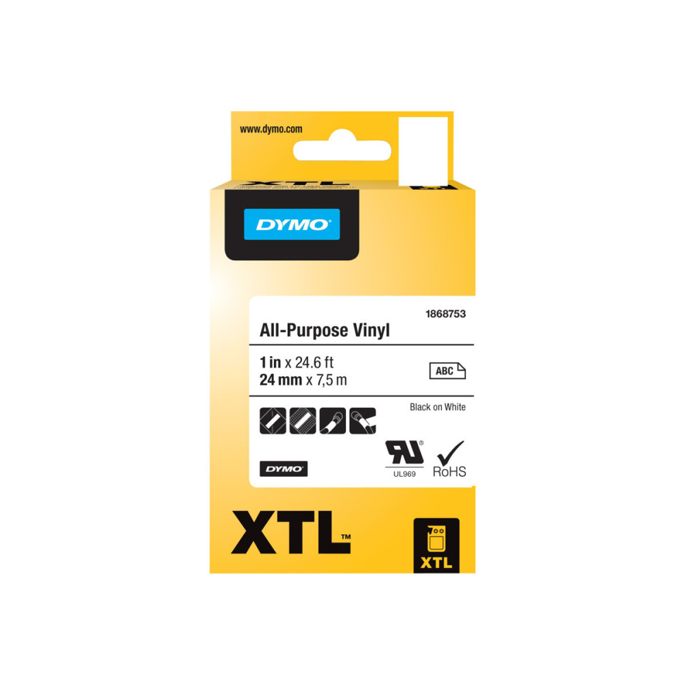 Produktbild för DYMO XTL All-Purpose - tejp - 1 kassett(er) - Rulle (2,4 cm x 7 m)