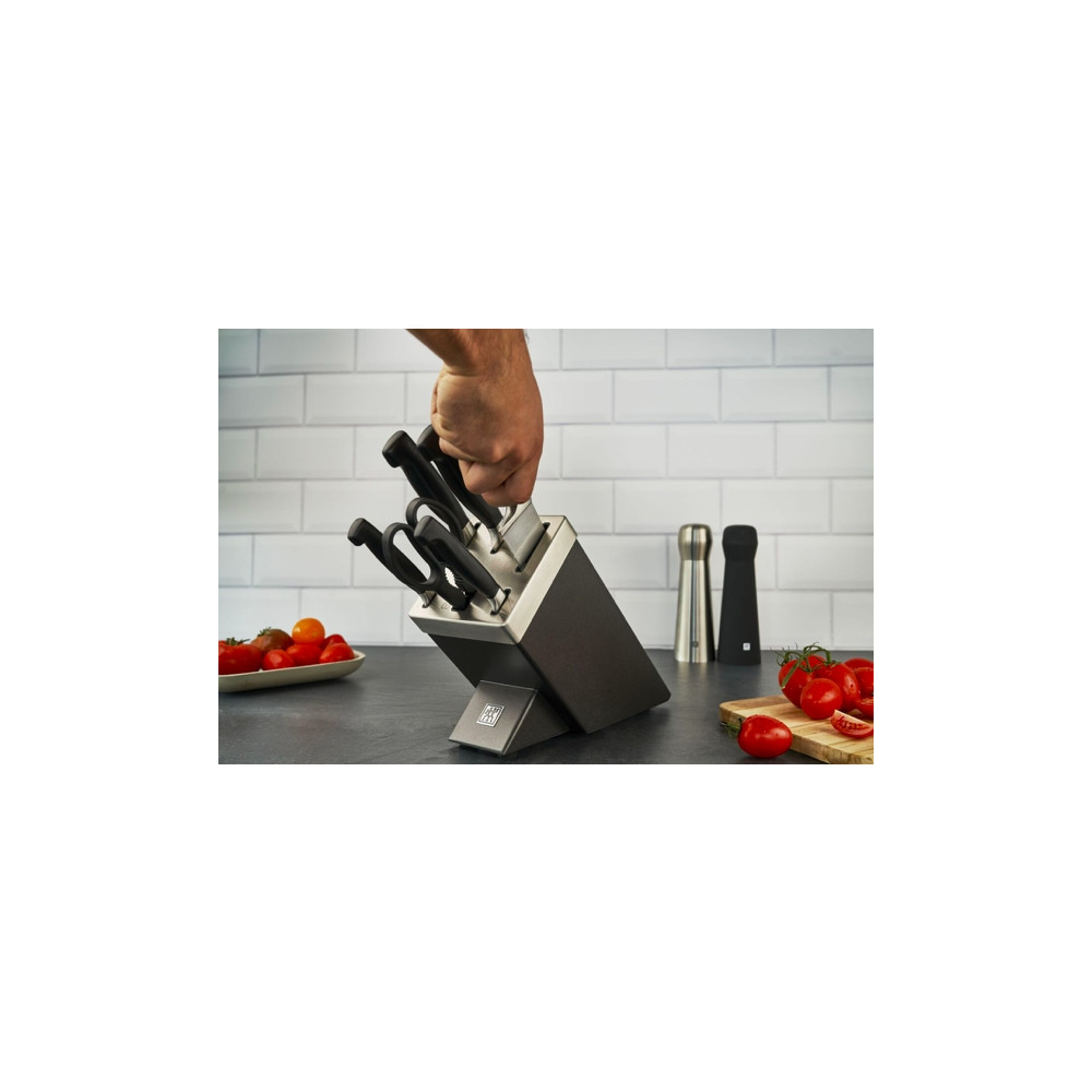Produktbild för ZWILLING FOUR STAR Knivset med självslipande block 7 delar....