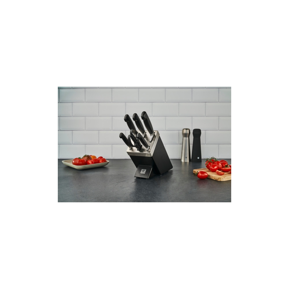Produktbild för ZWILLING FOUR STAR Knivset med självslipande block 7 delar....