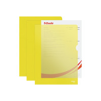 Produktbild för Esselte Standard Plus - L-formad mapp - för A4 - kapacitet: 40 ark - transparent gul (paket om 100)