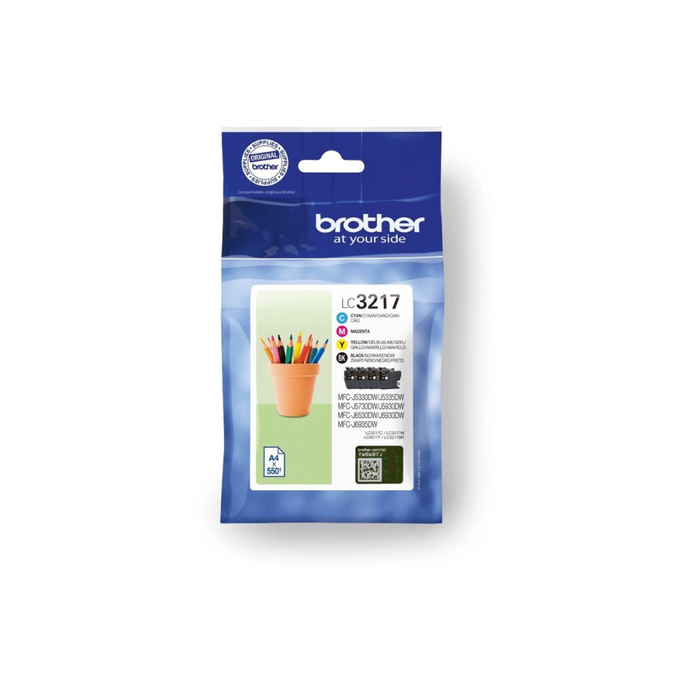 Produktbild för Brother LC3217 Value Pack - 4-pack - svart, gul, cyan, magenta - original - bläckpatron