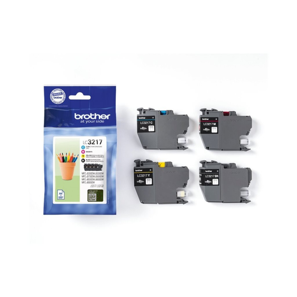 Produktbild för Brother LC3217 Value Pack - 4-pack - svart, gul, cyan, magenta - original - bläckpatron