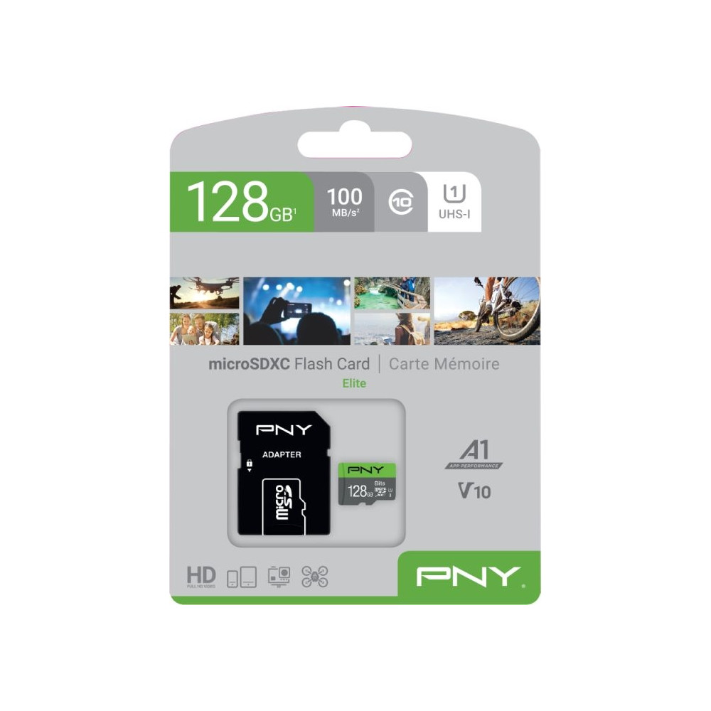 Produktbild för PNY Elite - flash-minneskort - 128 GB - mikroSDXC UHS-I