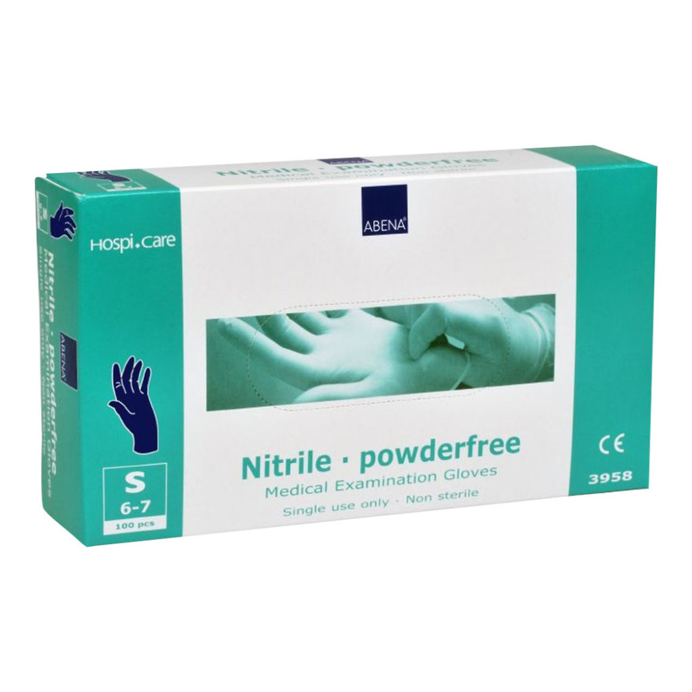 Produktbild för Abena HospiCare - handskar - storlek: 6-7 - small - nitrilgummi - blå (paket om 100)