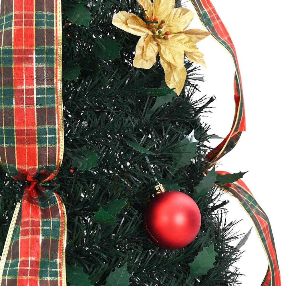 Produktbild för Konstgjord julgran med 50 LED-lampor med stativ Grön 125 cm PVC