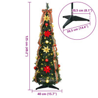 Produktbild för Konstgjord julgran med 50 LED-lampor med stativ Grön 125 cm PVC