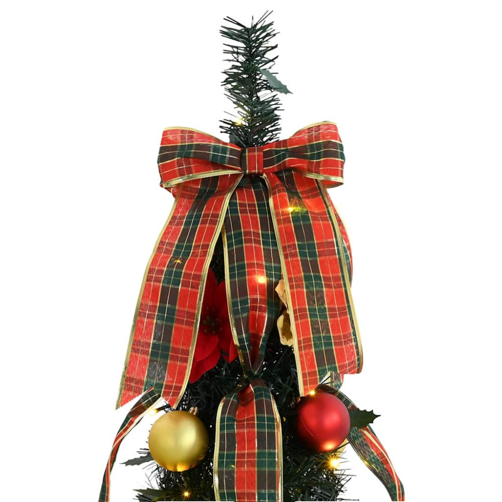 Produktbild för Konstgjord julgran med 150 LED-lampor Grön 185 cm PVC