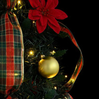 Produktbild för Konstgjord julgran med 200 LED-lampor Grön 215 cm PVC
