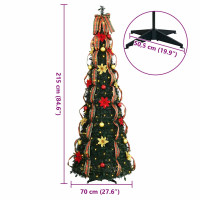 Produktbild för Konstgjord julgran med 200 LED-lampor Grön 215 cm PVC