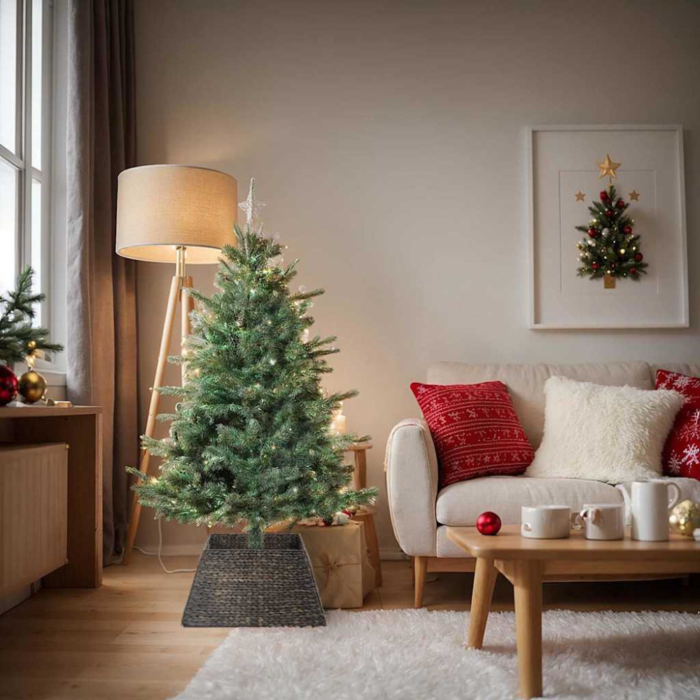 Produktbild för Julträdskrage Svart 60 x 60 x 28 cm Vattenhyacint
