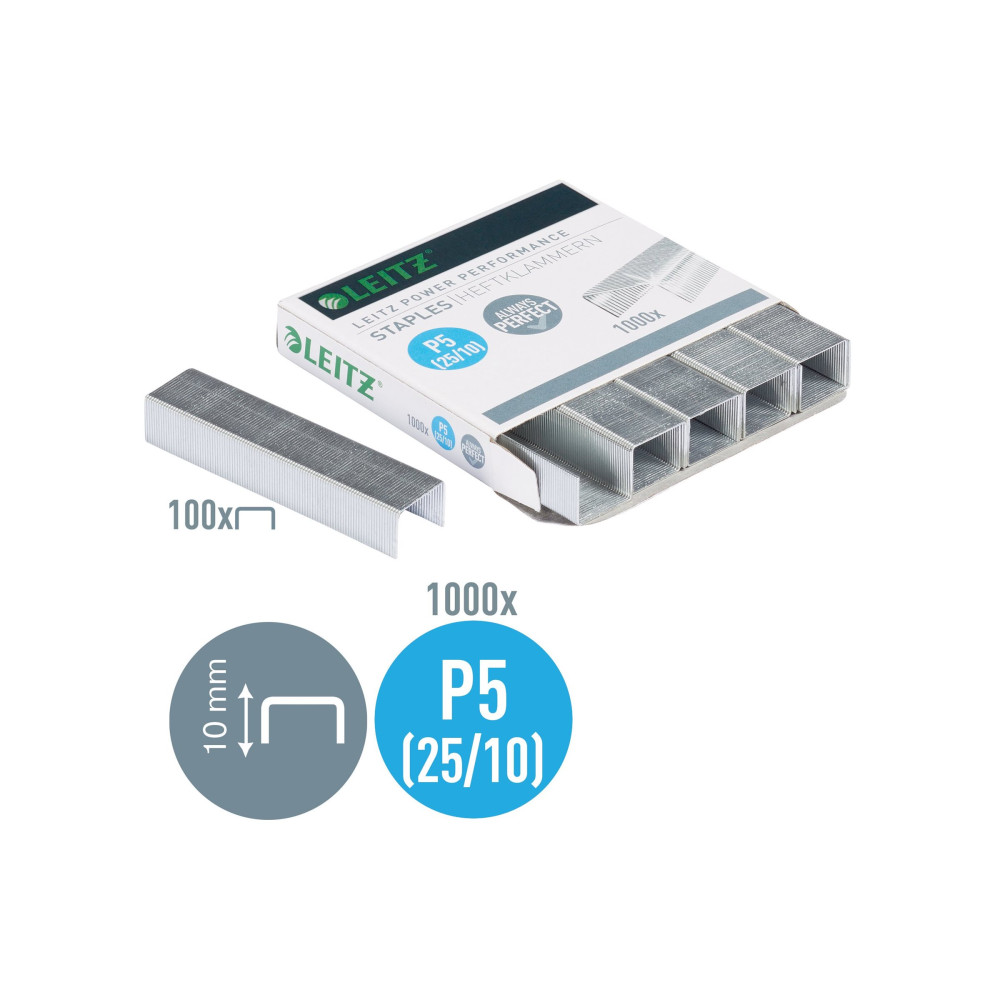 Produktbild för Leitz - klamrar - 25/10 - paket med 1000