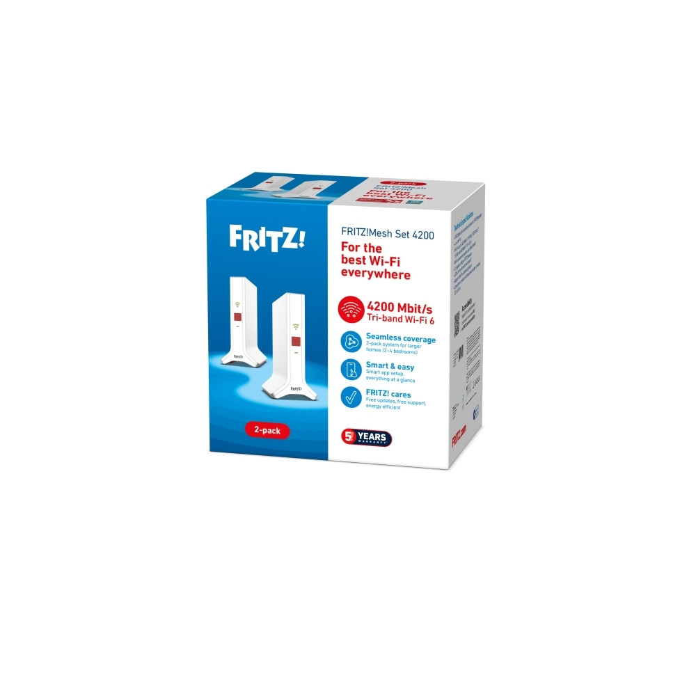 Produktbild för Mesh Set 4200, Röd, Vit, 2x2/4x4, Nätverksrepeater, Energilj...