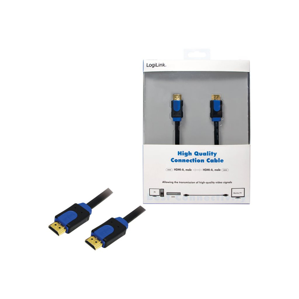 Produktbild för LogiLink HDMI-kabel med Ethernet - 2 m