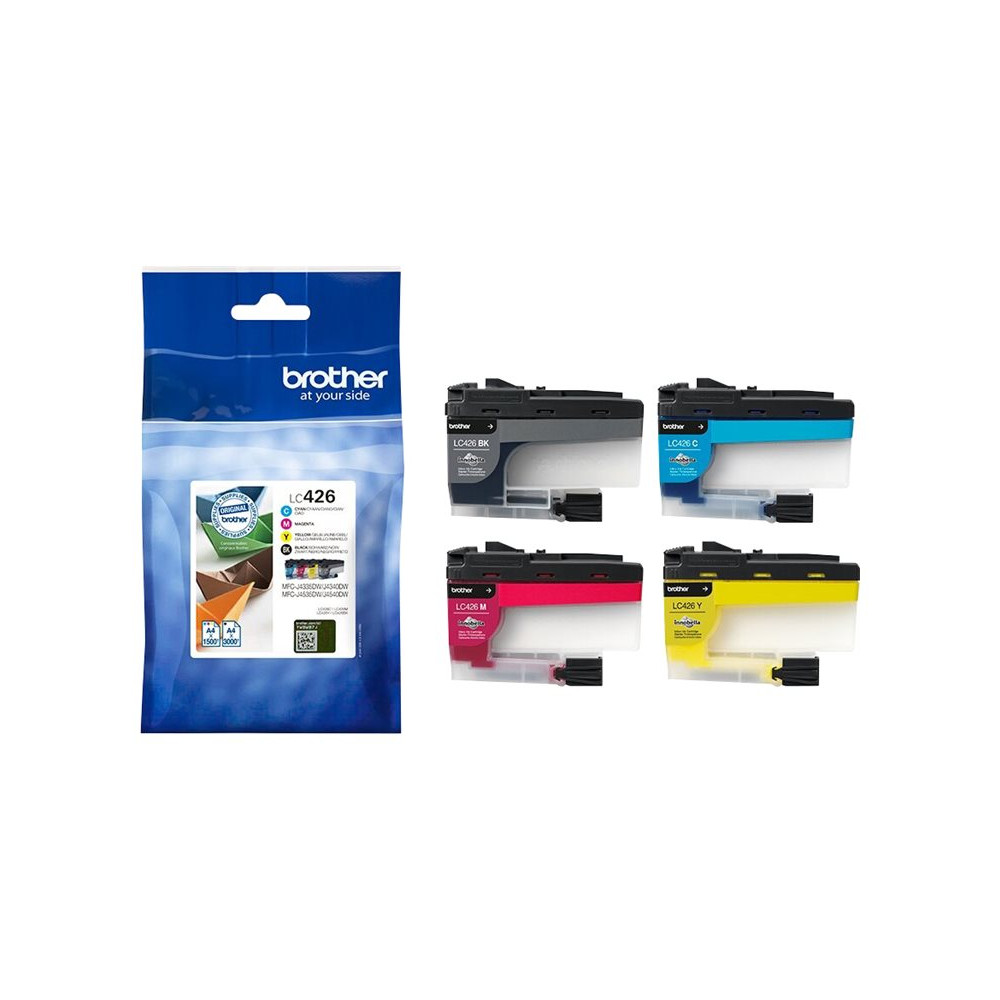 Produktbild för Brother LC426 - 4-pack - svart, gul, cyan, magenta - original - bläckpatron
