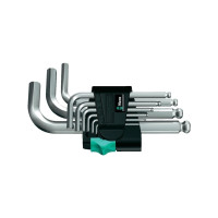 Produktbild för Wera 05133163001, Insexnyckel med L-handtag, Metrisk, 9 styc...