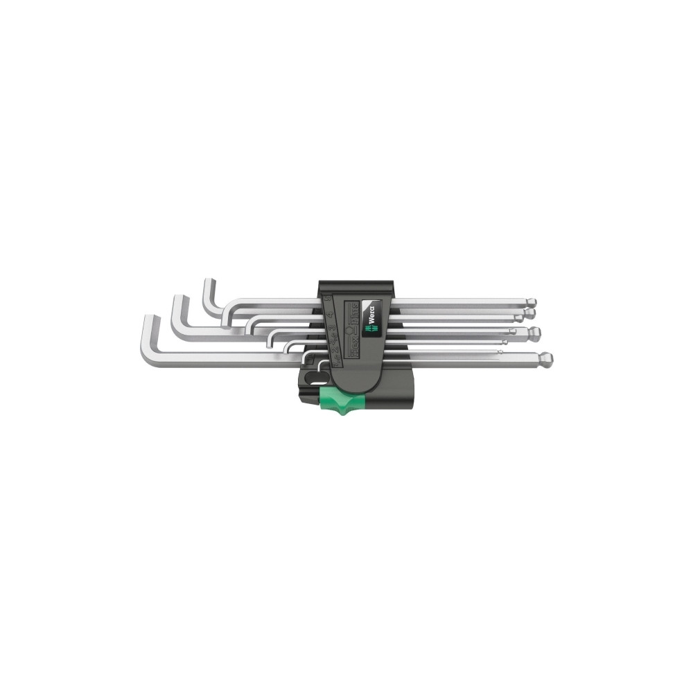 Produktbild för Wera 05133163001, Insexnyckel med L-handtag, Metrisk, 9 styc...
