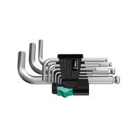 Produktbild för Wera 05133163001, Insexnyckel med L-handtag, Metrisk, 9 styc...