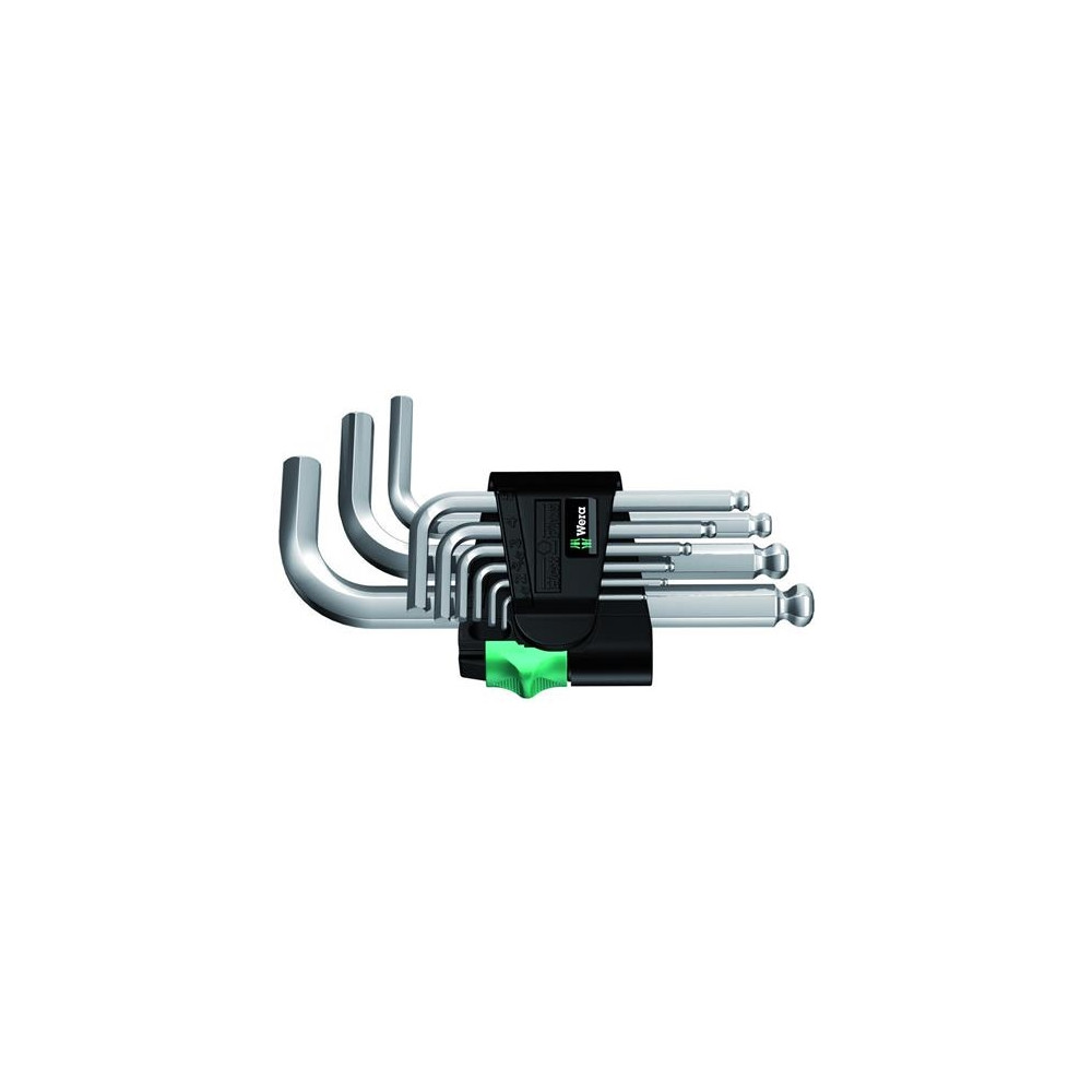 Produktbild för Wera 05133163001, Insexnyckel med L-handtag, Metrisk, 9 styc...