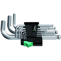 Produktbild för Wera 05133163001, Insexnyckel med L-handtag, Metrisk, 9 styc...