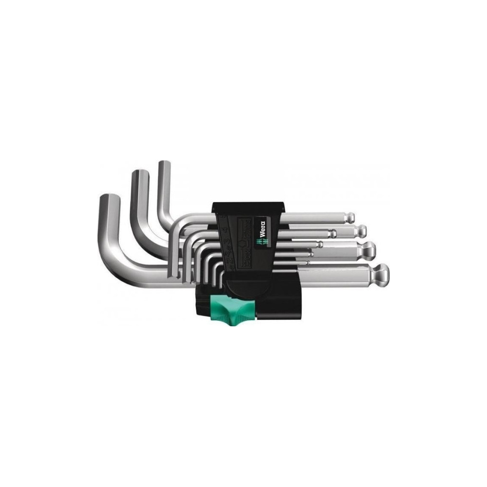 Produktbild för Wera 05133163001, Insexnyckel med L-handtag, Metrisk, 9 styc...