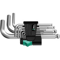 Produktbild för Wera 05133163001, Insexnyckel med L-handtag, Metrisk, 9 styc...