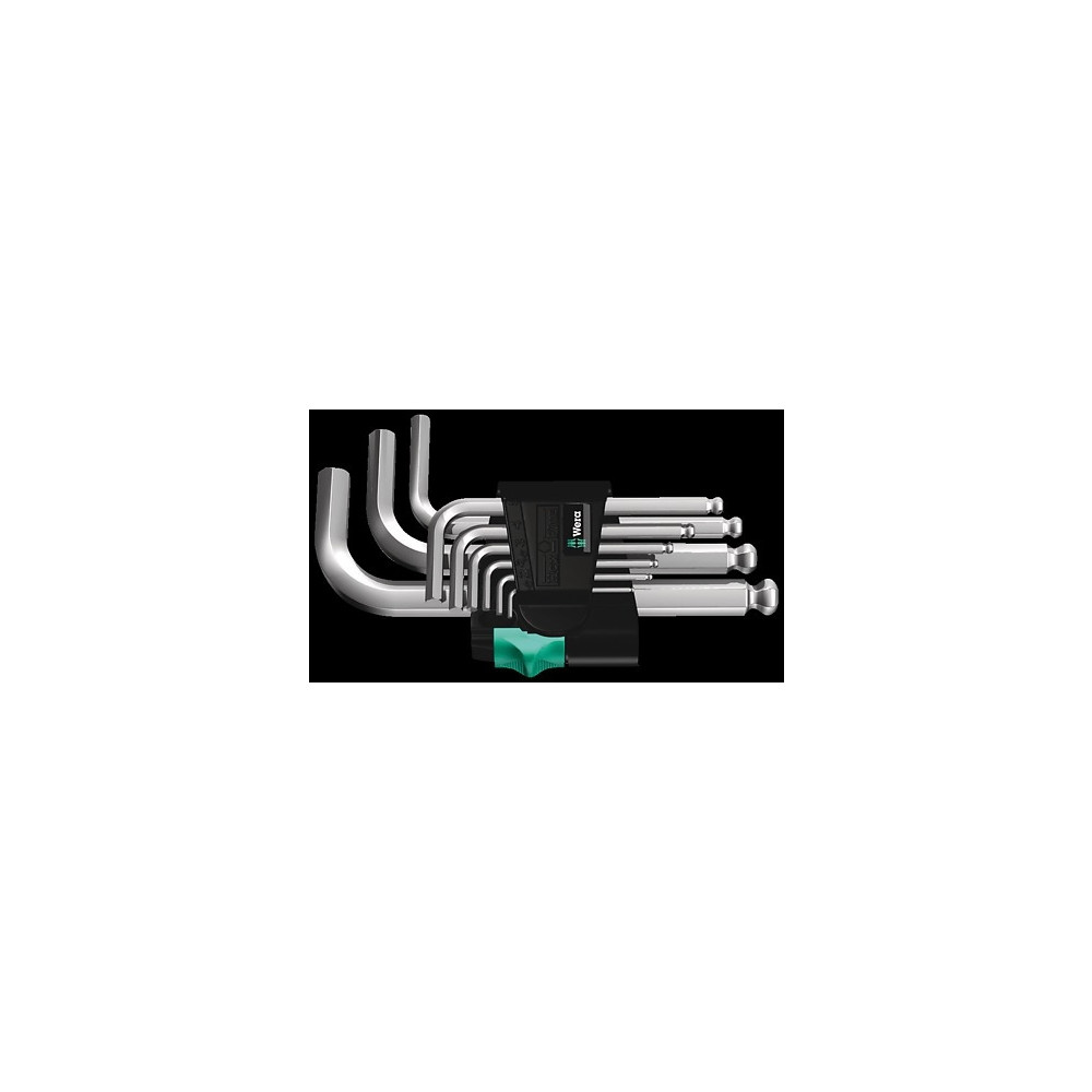 Produktbild för Wera 05133163001, Insexnyckel med L-handtag, Metrisk, 9 styc...