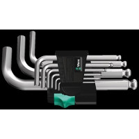 Produktbild för Wera 05133163001, Insexnyckel med L-handtag, Metrisk, 9 styc...