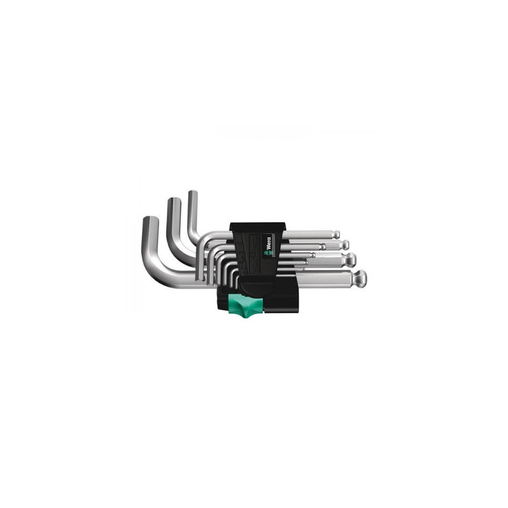 Produktbild för Wera 05133163001, Insexnyckel med L-handtag, Metrisk, 9 styc...