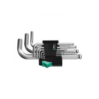 Produktbild för Wera 05133163001, Insexnyckel med L-handtag, Metrisk, 9 styc...