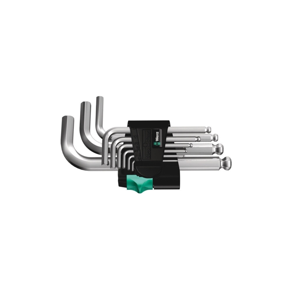 Produktbild för Wera 05133163001, Insexnyckel med L-handtag, Metrisk, 9 styc...