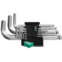 Produktbild för Wera 05133163001, Insexnyckel med L-handtag, Metrisk, 9 styc...