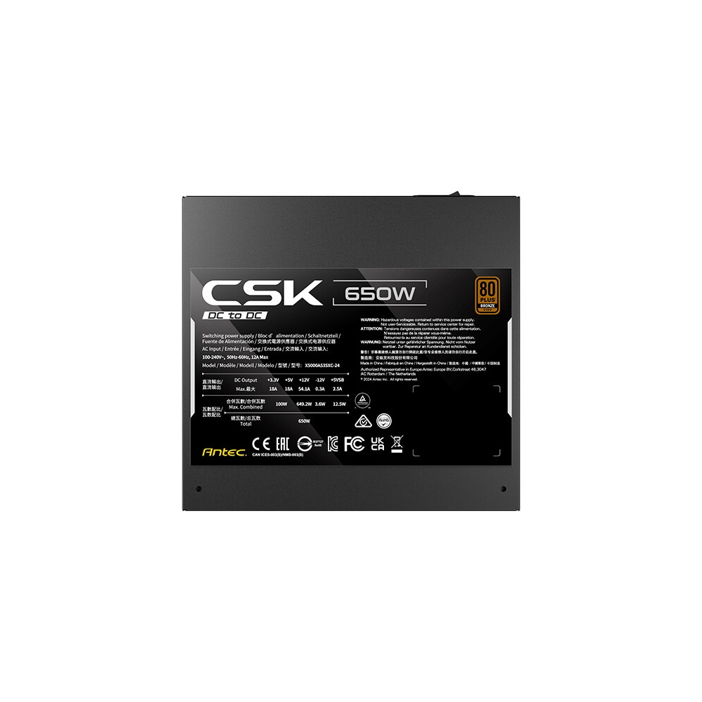 Produktbild för Antec CSK650DC - nätaggregat - 650 Watt