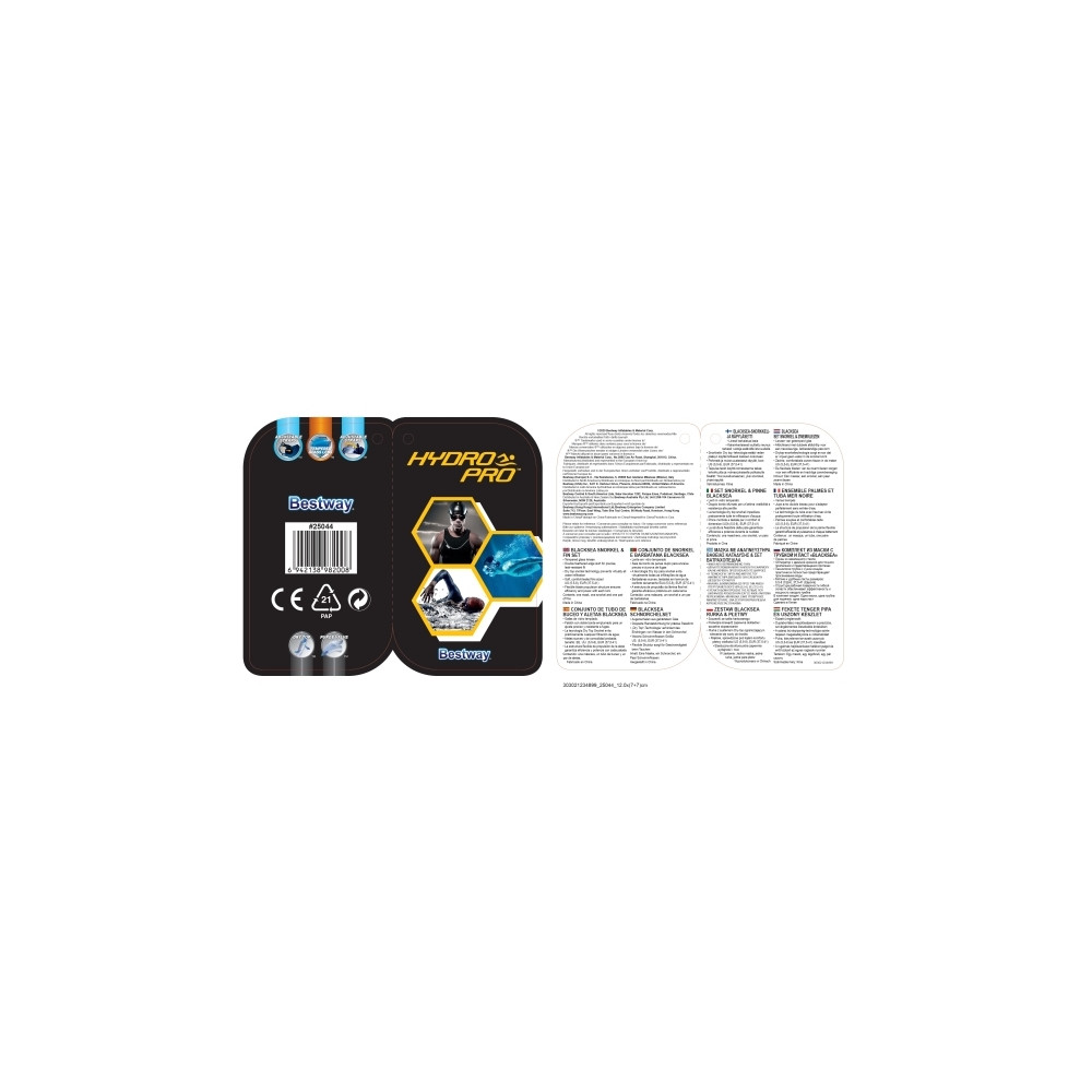 Produktbild för Bestway 25044, Vuxen, Halvtäckande cyklop, Härdat glas, Blan...