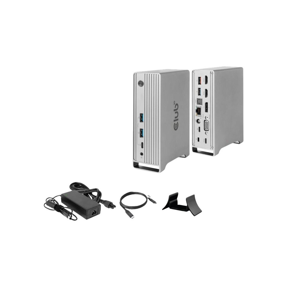 Produktbild för Club 3D - dockningsstation - USB-C - VGA, 2 x HDMI, DP - 1GbE
