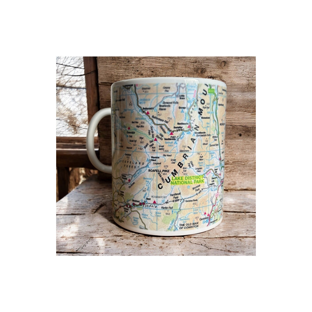 Produktbild för OS Map Ceramic Mug - Lake District National Park
