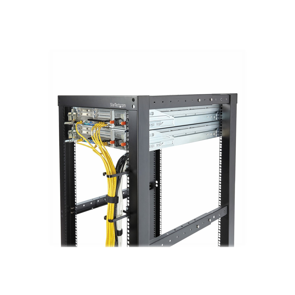 Produktbild för StarTech.com 1U Vertical 1.8 x 3.9in Server Rack Cable Management D-Ring Hook w/ Flexible Opening - Network Rack-Mount Cord Organizer Ring (CMHOOK1UN) - kabelhanteringsring - 1U