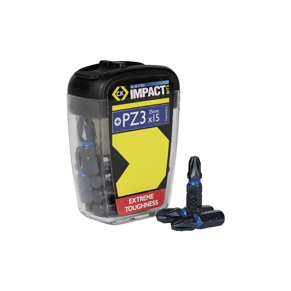 Produktbild för C.K Blue Steel T4560 PZ3D15 krysspår bitsats 15 delar Pozidr...
