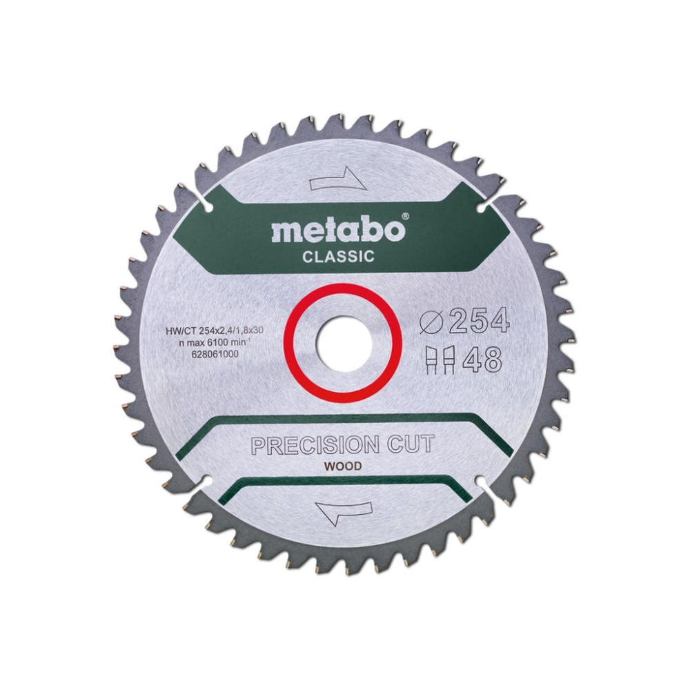 Produktbild för Metabo Classic Precision Cut Wood - cirkelsågblad - för trä, plywood, mjuka träslag, lövträ, träfanér, MDF-skiva, kompositmaterial, obehandlad spånplatta