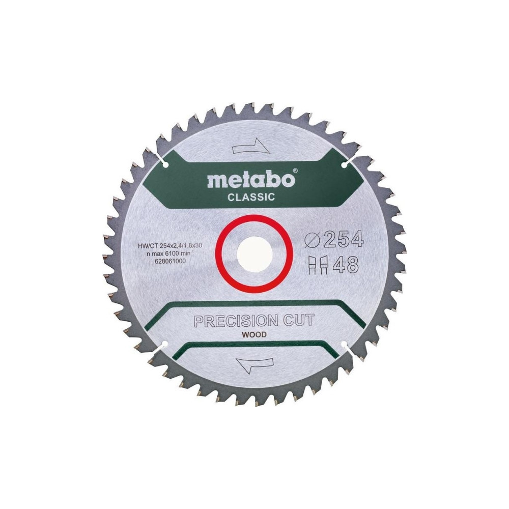 Produktbild för Metabo Classic Precision Cut Wood - cirkelsågblad - för trä, plywood, mjuka träslag, lövträ, träfanér, MDF-skiva, kompositmaterial, obehandlad spånplatta