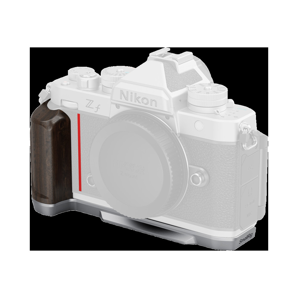 Produktbild för SmallRig 5707 L-Shaped Mount Plate with Wooden Handle for Nikon Z f Silver