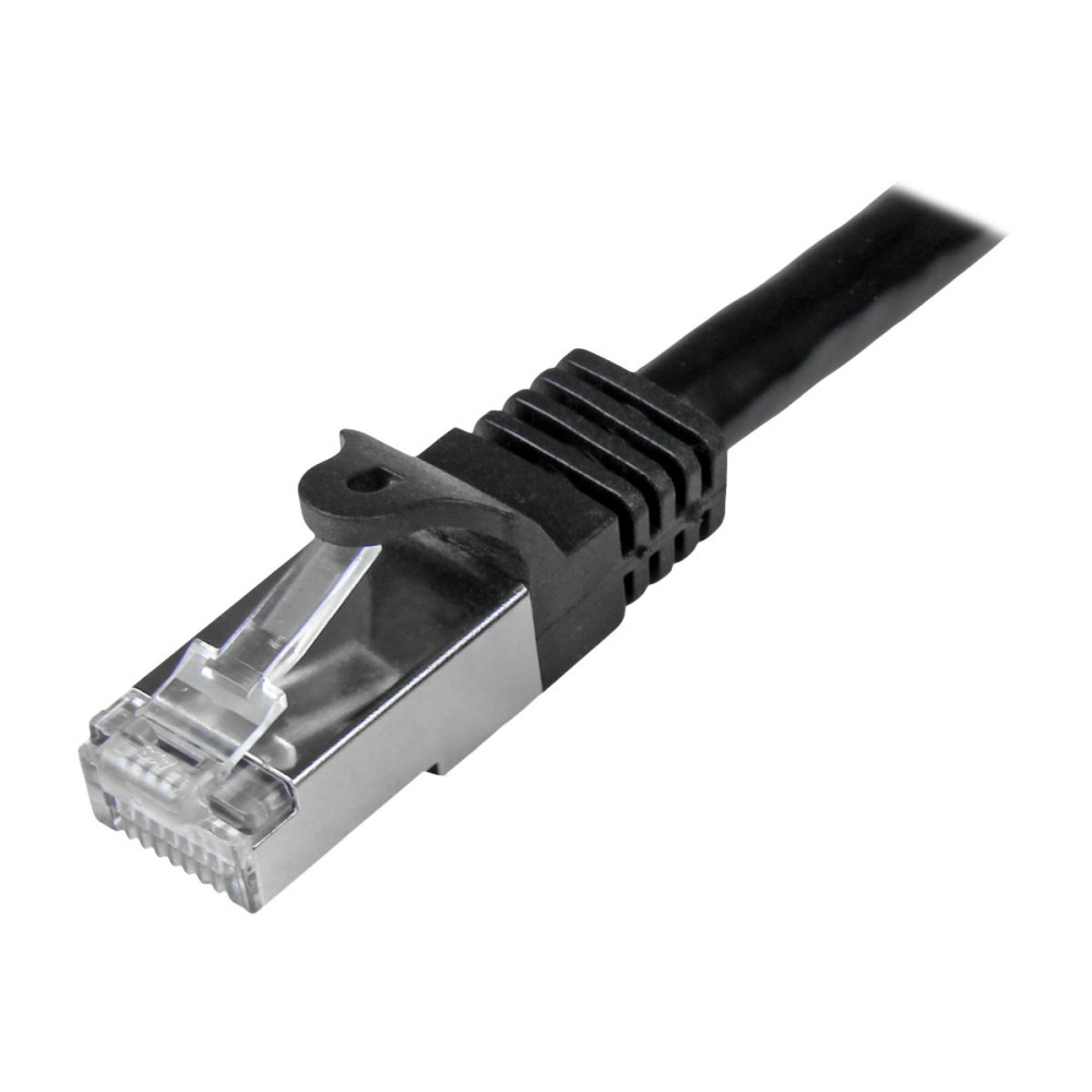 Produktbild för Startech 5m CAT6 Ethernet Cable, 10 Gigabit Shielded Snagless RJ45 100W PoE Patch Cord, CAT 6 10GbE SFTP Network Cable w/Strain Relief, Black, Wiring is UL Certified/TIA - Category 6 - 26AWG (N6SPAT5MBK) - patch-kabel - svart