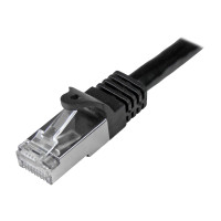 Produktbild för Startech 5m CAT6 Ethernet Cable, 10 Gigabit Shielded Snagless RJ45 100W PoE Patch Cord, CAT 6 10GbE SFTP Network Cable w/Strain Relief, Black, Wiring is UL Certified/TIA - Category 6 - 26AWG (N6SPAT5MBK) - patch-kabel - svart
