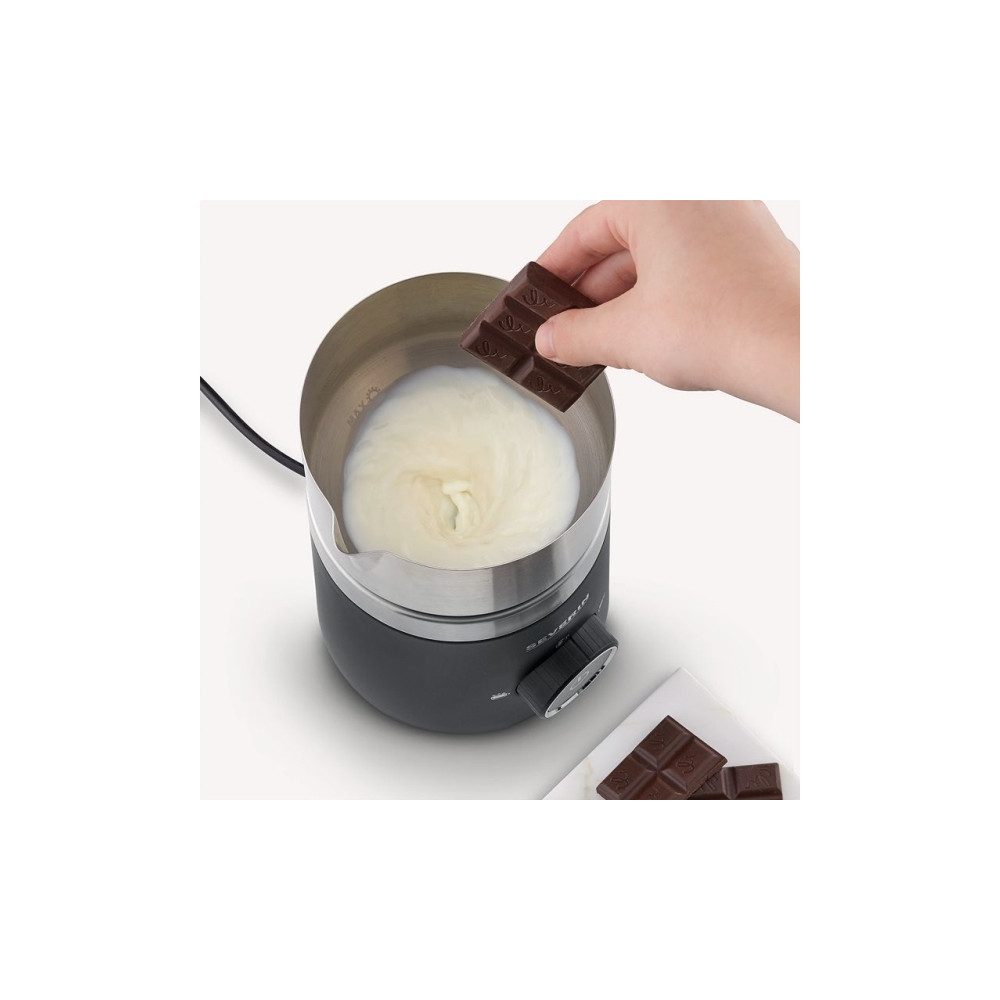 Produktbild för SEVERIN SM 3585 Spuma 500 - mjölkskummare - borstat stål/svart