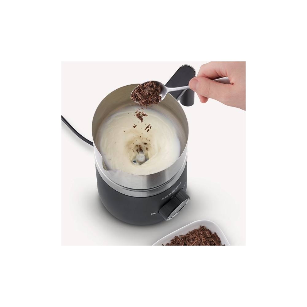 Produktbild för SEVERIN SM 3585 Spuma 500 - mjölkskummare - borstat stål/svart