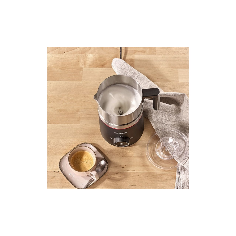 Produktbild för SEVERIN SM 3585 Spuma 500 - mjölkskummare - borstat stål/svart