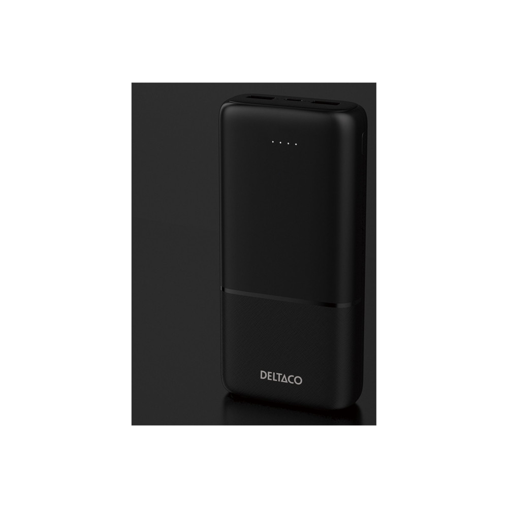 Produktbild för DELTACO trådlös powerbank - Li-pol - USB-C, 2 x USB - 20 Watt