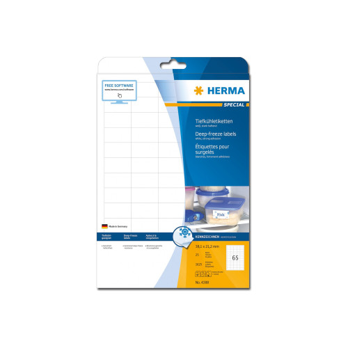 HERMA HERMA Special - permanenta självhäftande matta pappersetiketter för djupfryst - 1625 etikett (er) - 38.1 x 21.2 mm
